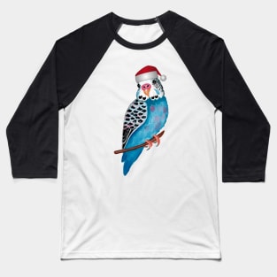 Santa Hat Christmas Budgerigar for Bird Lover Baseball T-Shirt